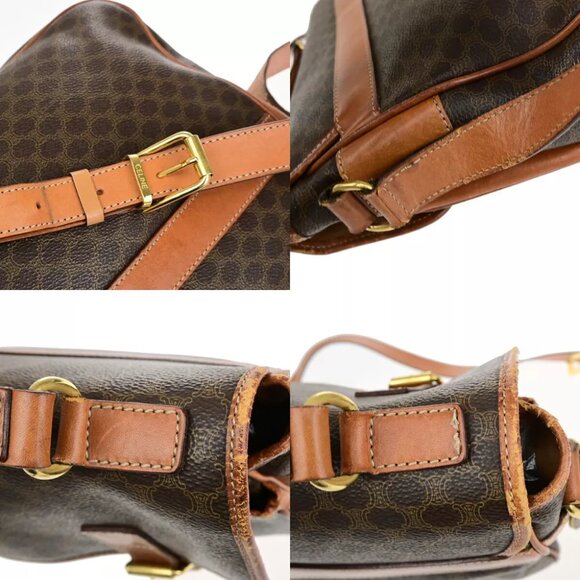 AUTHENTICITY GUARANTEED CELINE Logo Macadam Pattern Shoulder Bag Circle Charm - Picture 10 of 15